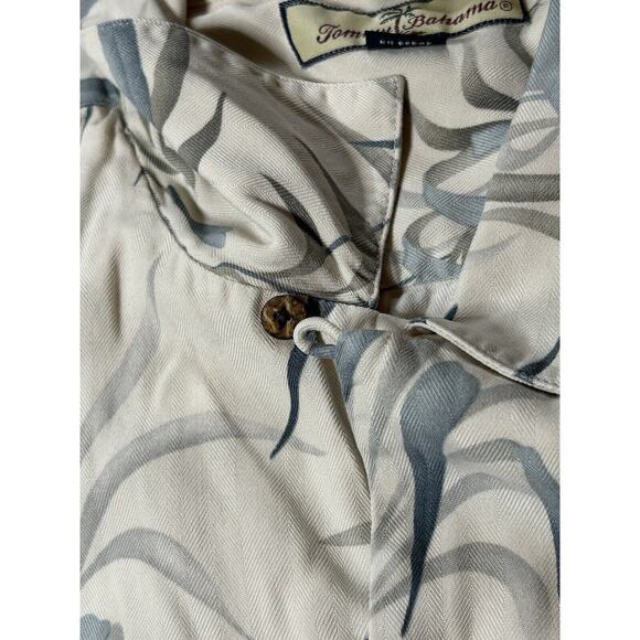 Tommy Bahama Shirt Mens Large Silk Hawaiian Floral Short Sleeve Button Up - Picture 9 of 10